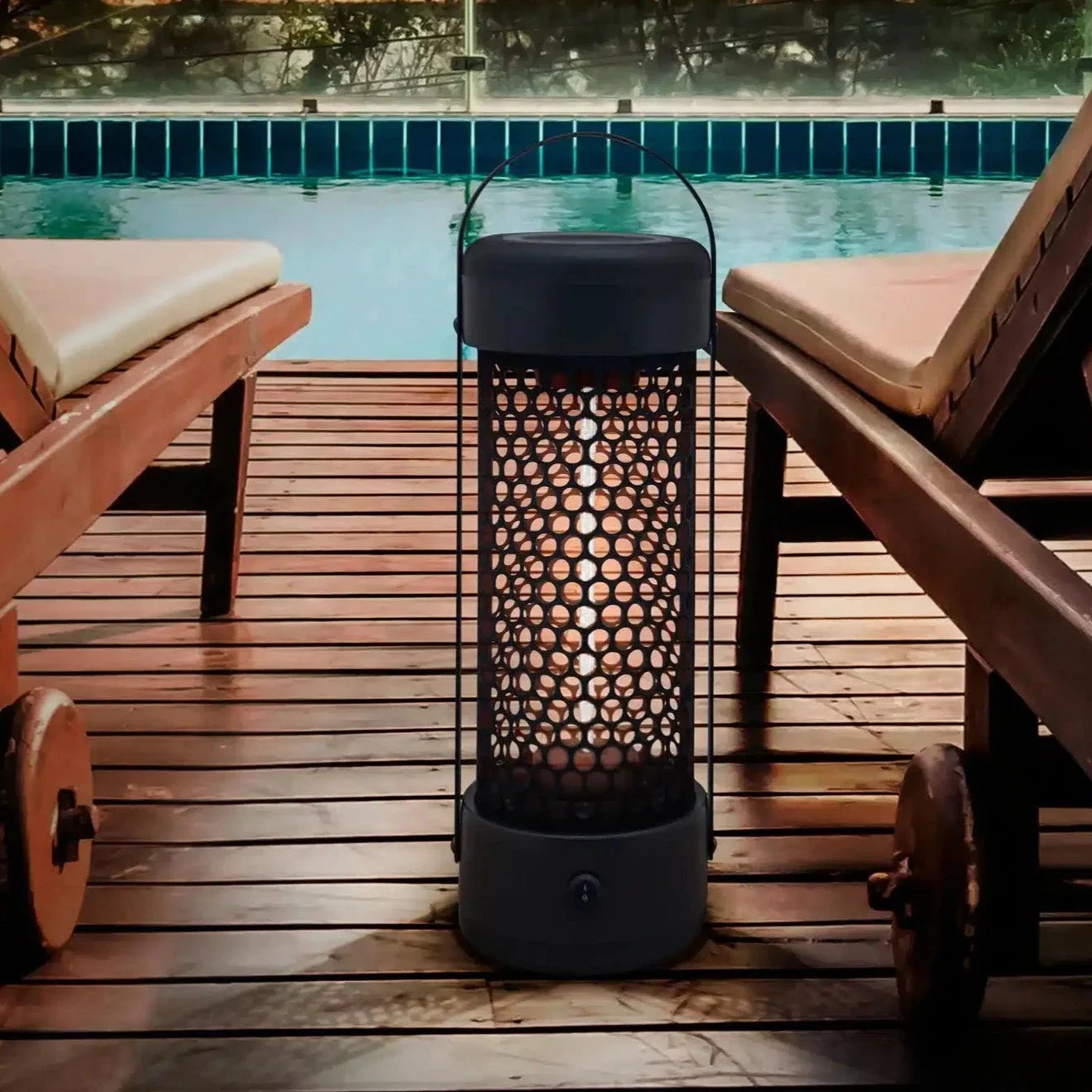 Estufa de terraza eléctrica Schuller Heat Black negro exterior IP55