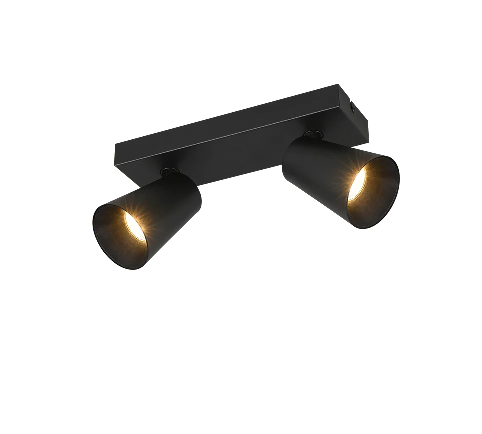 Foco Trio Sharp 2 luces negro mate 8cm 817100232