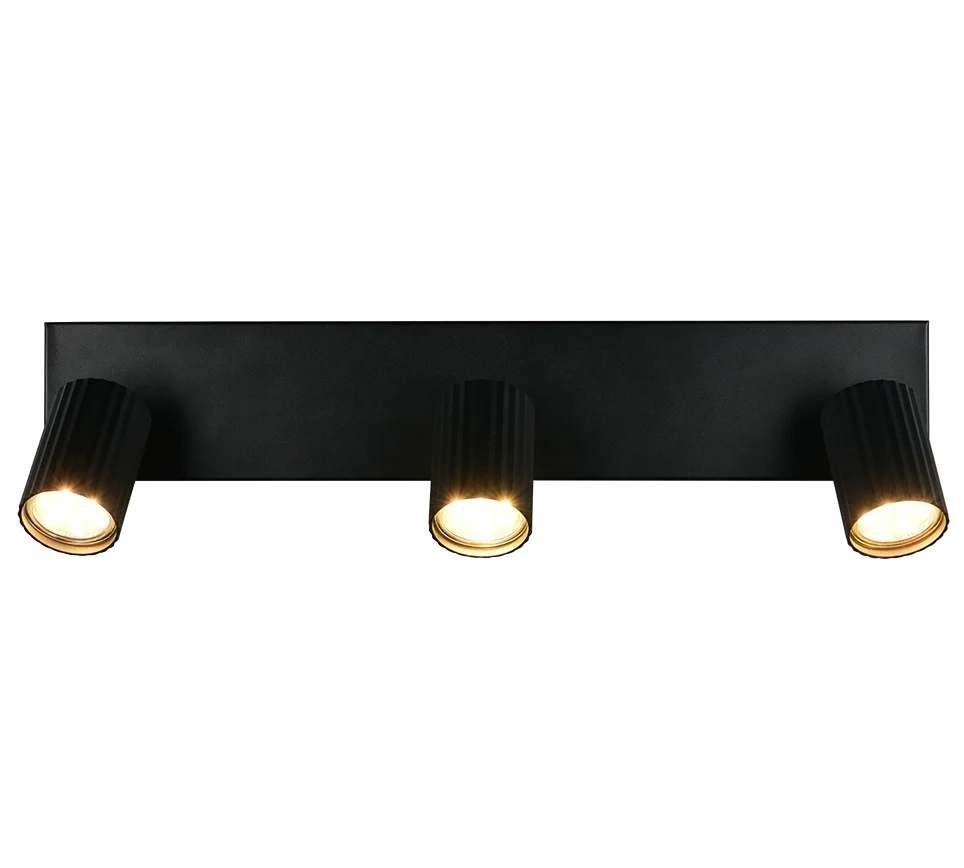Foco Trio Soka LED negro mate 3000K 50cm 8