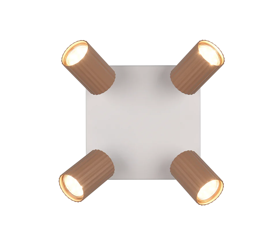 Foco Trio Soka LED marrón café 3000K Ø5,5cm 8