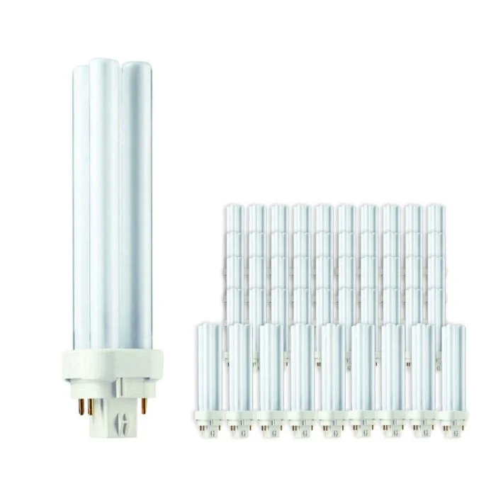 Multipack 50x Philips MASTER PL-C 18W - 830 Luz Cálida | 2-Pines