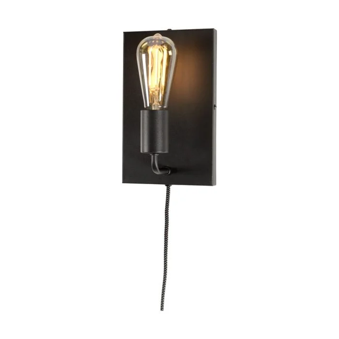 It's about RoMi Luz De Pared Madrid Hierro Negro L | Apta para 1x E27