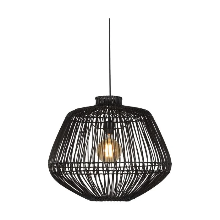 Good&Mojo Colgante De Luz Madagascar Rattan Negro | Apta para 1x E27