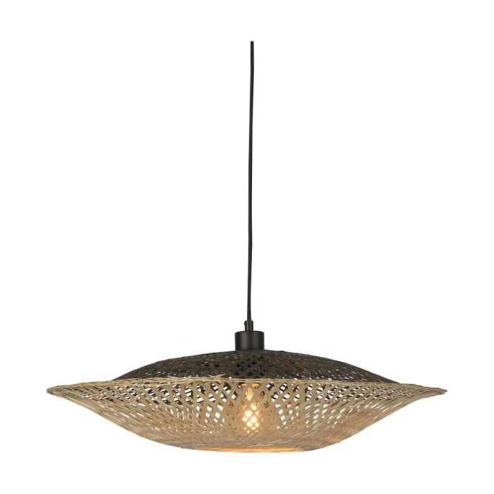 Good&Mojo Colgante De Luz Kalimantan Bambú Negro M | Apta para 1x E27