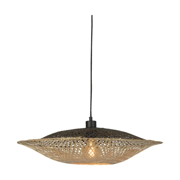 Good&Mojo Colgante De Luz Kalimantan Bambú Negro S | Apta para 1x E27
