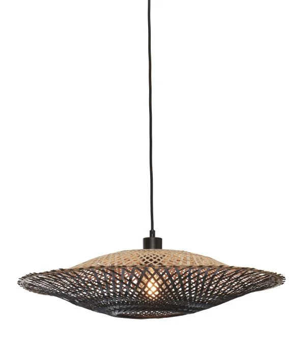 Good&Mojo Colgante De Luz Kalimantan Bambú Negro M| Apta para 1x E27