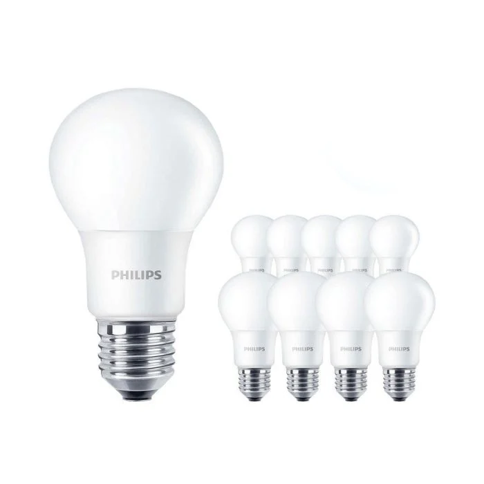 Multipack 10x Philips Corepro LED Bulbo E27 Pera Mate 8W 806lm - 827 Luz muy Cálida | Reemplazo 60W
