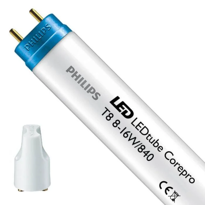 Philips Tubo LED T8 CorePro (EM/Mains) Standard Output 8W 800lm - 840 Blanco Frio | 60cm - Reemplazo 18W