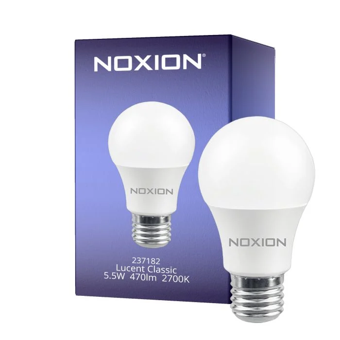 Noxion Lucent Classic LED E27 Pera Mate 5.5W 470lm - 827 Luz muy Cálida | Reemplazo 40W