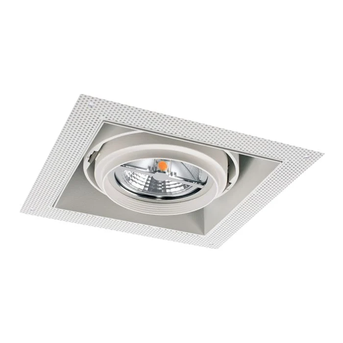 Noxion Empotrado Spot sin marco Pro 1x AR111 Ajustable Blanco | Recorte 164x164mm - G53 Casquillo