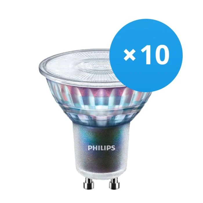 Multipack 10x Philips MASTER LED Spot ExpertColor GU10 PAR16 5.5W 355lm 36D - 927 Luz muy Cálida | Mejor reproducción de color - Regulable - Reemplazo 50W