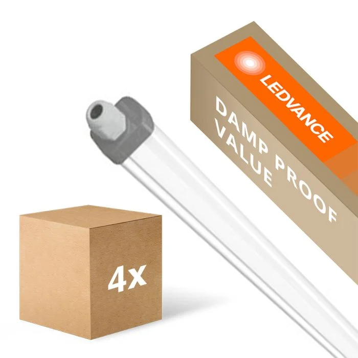 Multipack 4x Ledvance Pantalla LED Estanca Prueba De Vapor Slimvalue 50W 5500lm - 840 Blanco Frio | 150cm