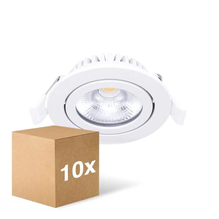 Multipack 10x Noxion LED Ajustable Slim Spot Blanco 6W 550lm - 930 Luz Cálida | Recorte 75mm - IP54 - Mejor reproducción de color
