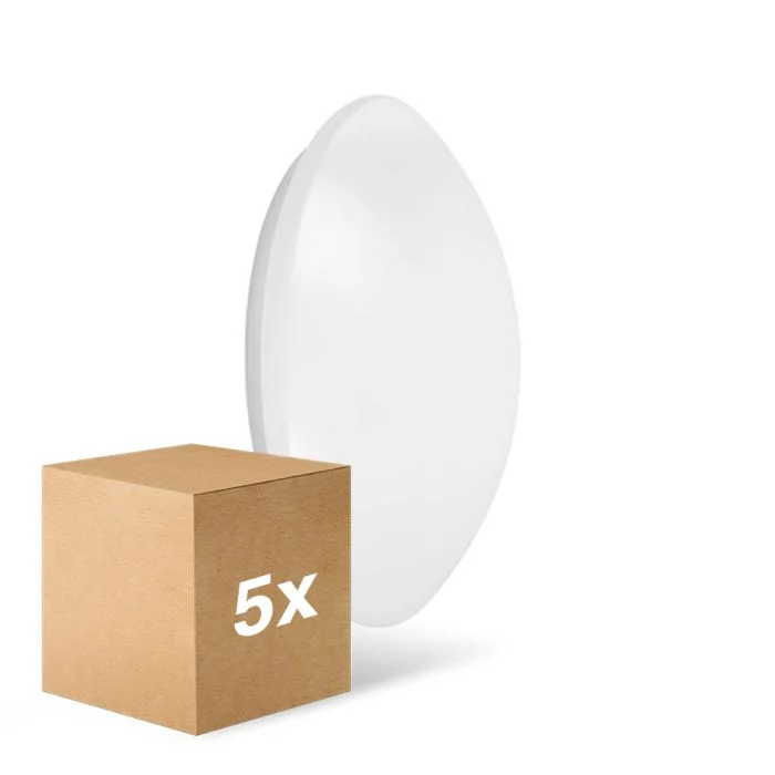 Multipack 5x Ledvance Surface Circular 400 24W 830 1920lm Blanco IP44 | con Sensor - Luz Cálida - Reemplazo 2x26W