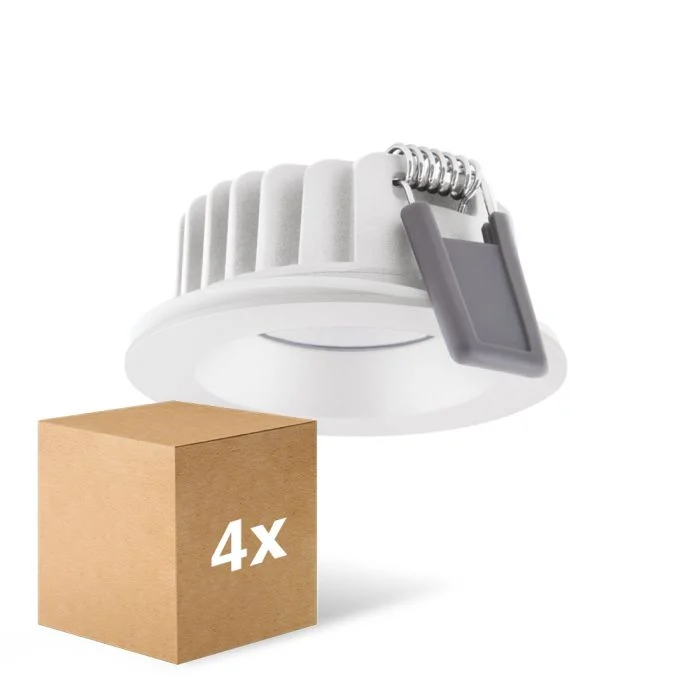Multipack 4x Ledvance Foco LED Air Fix Aluminium Blanco 6W 480lm 36D - 927 Luz muy Cálida | Recorte 68mm - IP65 - Mejor reproducción de color - Regulable