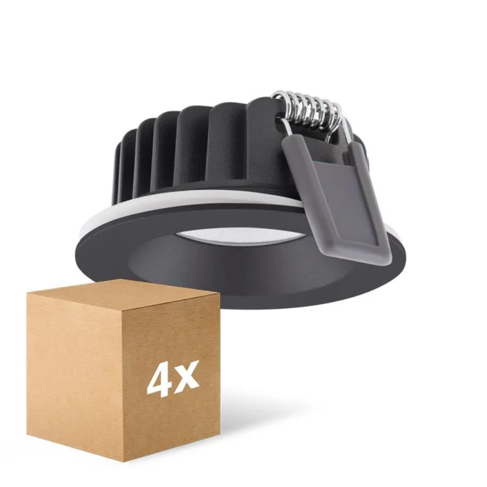 Multipack 4x Ledvance Foco LED Air Fix Aluminium Negro 6W 510lm 36D - 930 Luz Cálida | Recorte 68mm - IP65 - Mejor reproducción de color - Regulable