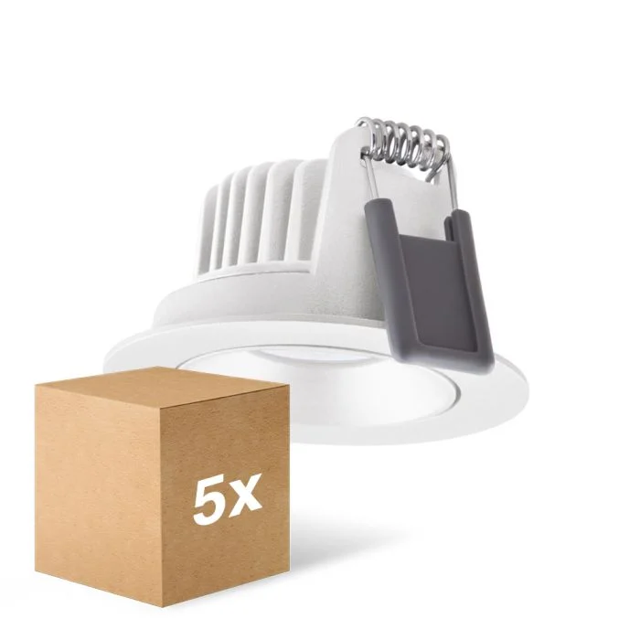 Multipack 5x Ledvance Foco LED Adjust Aluminium Blanco 8W 680lm 36D - 930 Luz Cálida | Recorte 68mm - IP20 - Mejor reproducción de color - Regulable