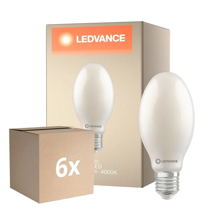 Multipack 6x Ledvance LED Bulbo HQL LED FIL V E40 38W 6000lm - 840 Blanco Frio | Reemplazo 125W