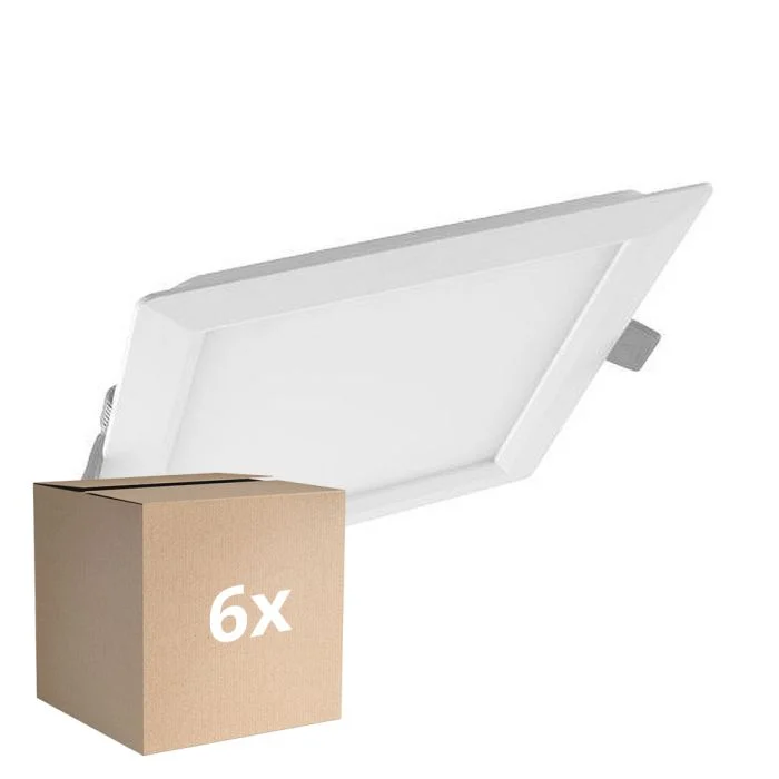 Multipack 6x Ledvance Downlight LED Slim Cuadrado SQ210 18W 1530lm 120D - 830 Luz Cálida