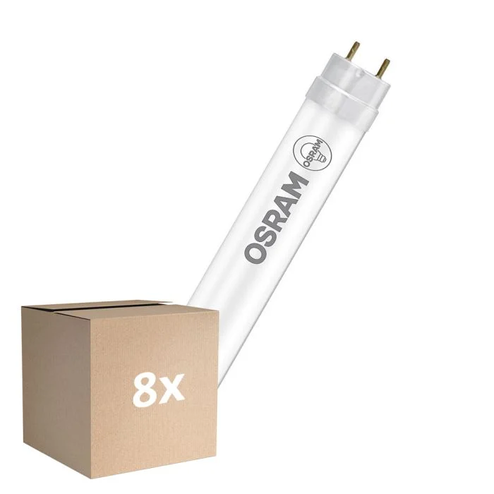 Multipack 8x Osram Tubo LED T8 (EM/Mains) Standard Output 5.4W 650lm - 840 Blanco Frio | 44cm - Reemplazo 15W