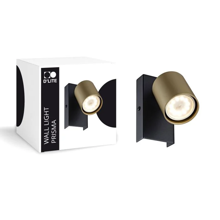 D'Lite Luz De Pared Prisma Metal Oro | IP20 - Apta para 1x GU10