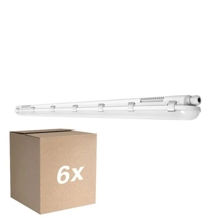 Multipack 6x Ledvance Pantalla LED Estanca Prueba De Vapor 46W 5750lm - 830 Luz Cálida | 150cm