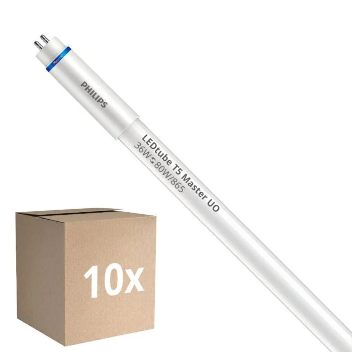 Multipack 10x Philips Tubo LED T5 MASTER (Mains AC) Ultra Output 36W 5600lm - 865 Luz de Día | 145cm - Reemplazo 80W