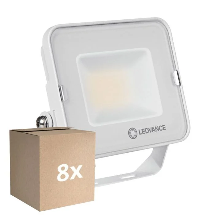 Multipack 8x Ledvance Proyector LED Compacto Blanco 20W 2000lm 100D - 840 Blanco Frio | IP65 - Simétrico
