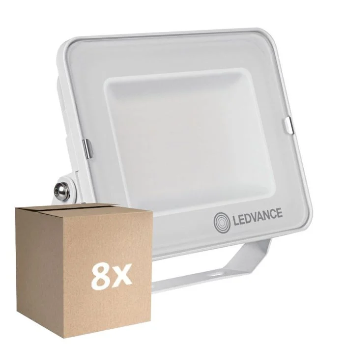 Multipack 8x Ledvance Proyector LED Compacto Blanco 50W 5000lm 100D - 865 Luz de Día | IP65 - Simétrico