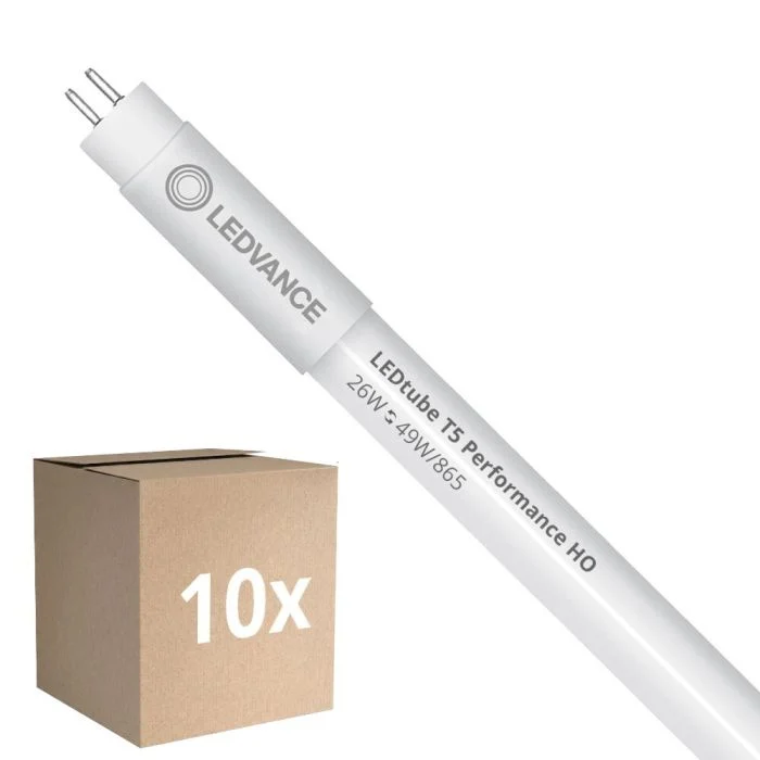 Multipack 10x Ledvance Tubo LED T5 Performance (Mains AC) High Output 26W 4000lm - 865 Luz de Día | 145cm - Reemplazo 49W