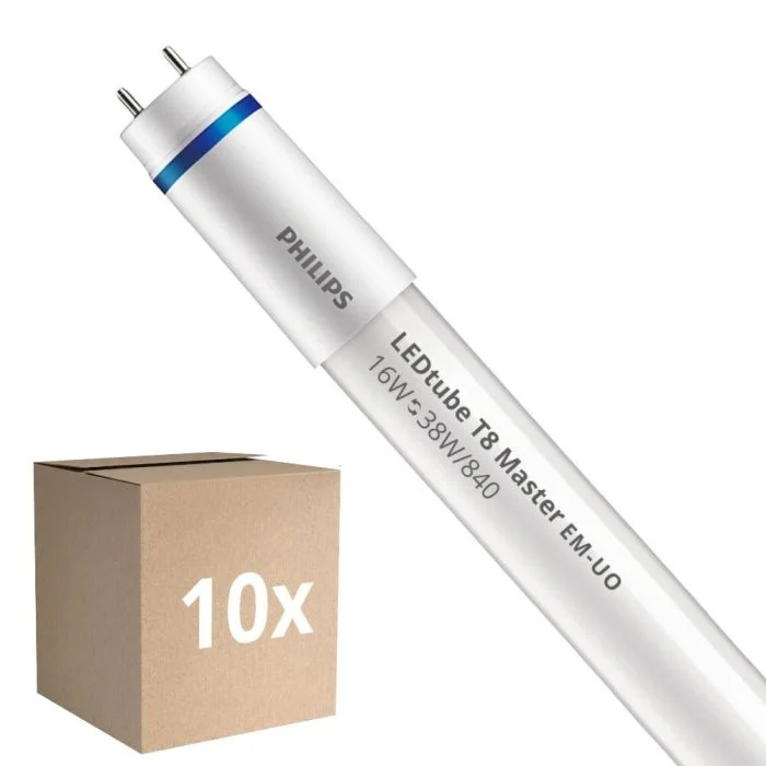 Multipack 10x Philips Tubo LED T8 MASTER (EM/Mains) Ultra Output 16W 2500lm - 840 Blanco Frio | 105cm - Reemplazo 38W