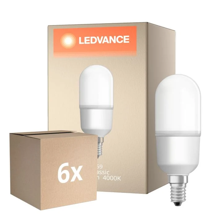Multipack 6x Osram LED Star Classic E14 Linear Mate 9W 1050lm - 840 Blanco Frio | Reemplazo 75W