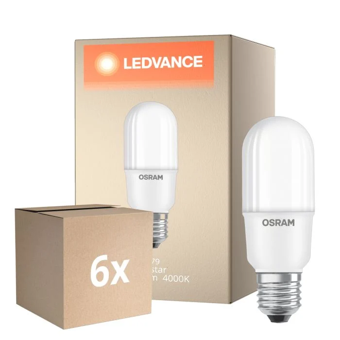 Multipack 6x Osram LED Superstar E27 Linear Mate 11W 1050lm - 940 Blanco Frio | Mejor Reproducción De Color - Regulable - Reemplazo 75W