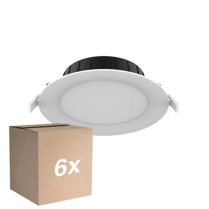 Multipack 6x Noxion Downlight LED Hera Plano Empotrado Blanco 15W 1500lm 80D - 827-830-840 CCT | 168mm - Recorte 144mm