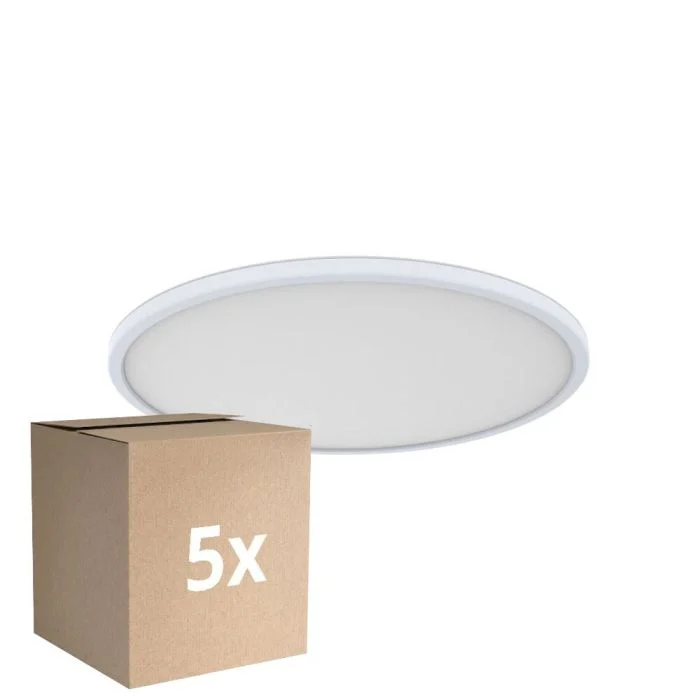 Multipack 5x D'Lite Luz de techo Luma Blanco 22W 2000lm - 827 Luz Muy Cálida | IP44 - 42cm