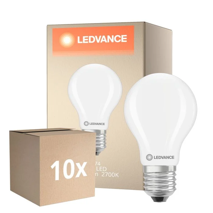 Multipack 10x Ledvance Classic LED E27 Pera Mate 5.9W 806lm - 827 Luz Muy Cálida | Regulable | mable - Reemplazo 60W