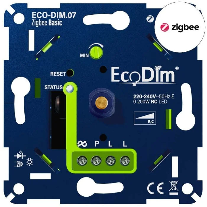 EcoDim.07 Dimmer LED Zigbee Basic Presionar/Girar 0-200W (RC)