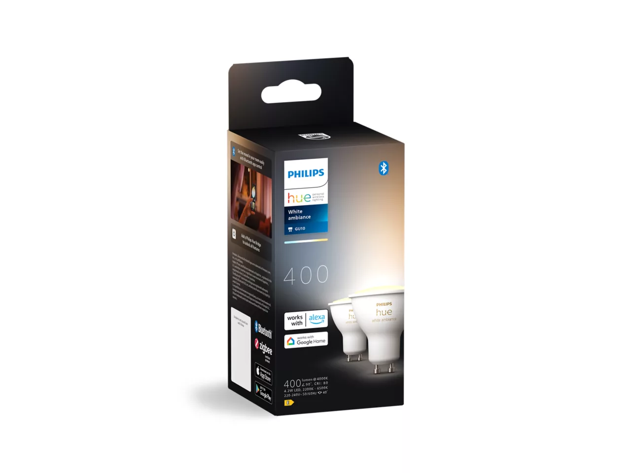 Pack bombillas inteligentes 4,2 W GU10 White Ambiance | Philips Hue