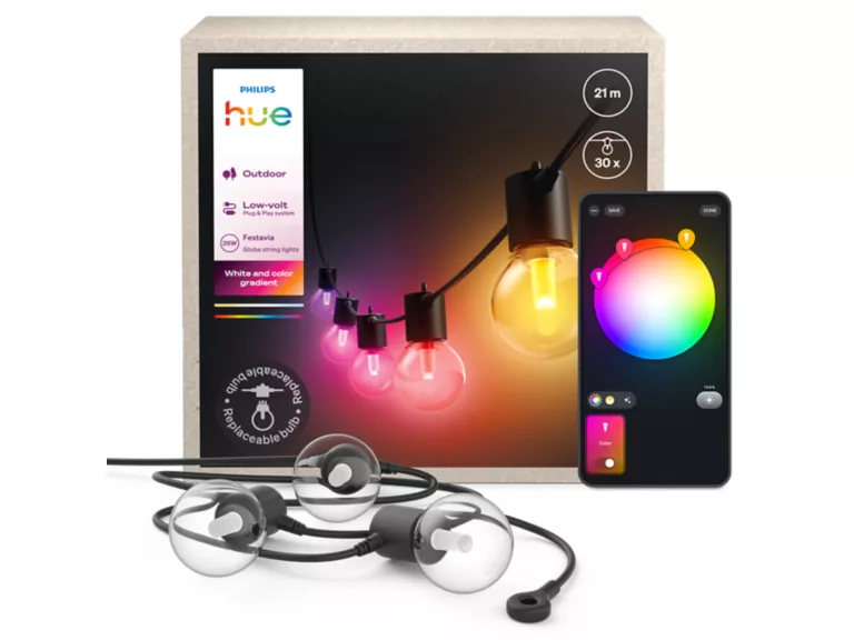 Guirnalda LED Exterior Philips Hue Festavia Globe 21m | 30 Bombillas White and Color Gradient