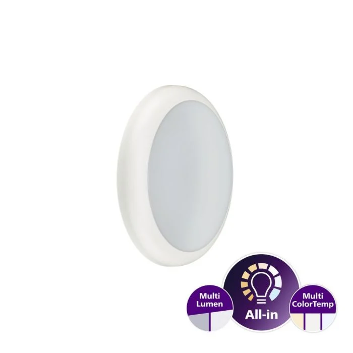 Philips Plafón LED Techo/Pared Ledinaire WL070V Gen 2 Blanco 17W 1700lm - 830-840 CCT | 300mm - IP65 - Sensor