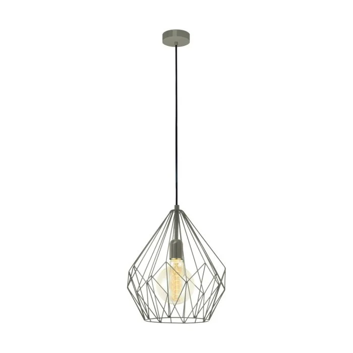 Eglo Colgante De Luz Carlton Acero Gris | IP20 - Apta para 1x E27