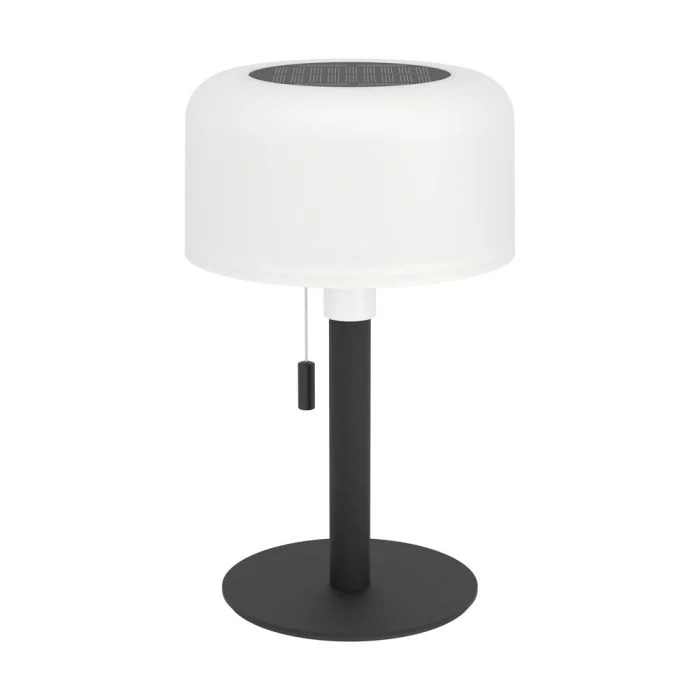 Eglo Lámpara De Mesa Montapalma Solar Acero Negro 2W 190lm - 830 Luz Cálida | IP54 - Regulable - USB-C
