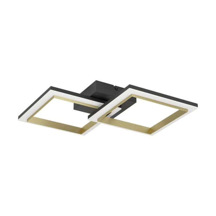 Eglo Luz de techo Calliera Acero Negro Oro 18.4W 2500lm - 840 Blanco Frio | IP20 - Regulable
