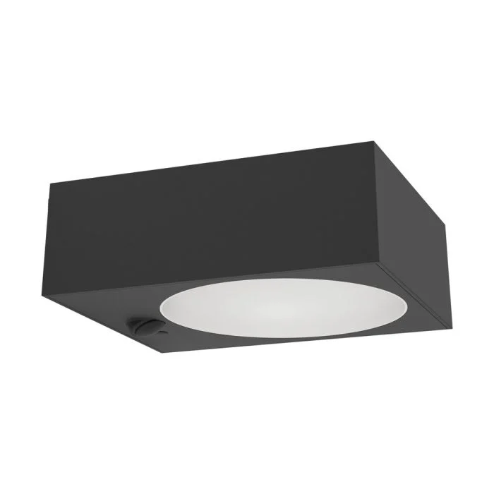 Eglo Luz De Pared Darfano Solar Negro 6W 930lm - 840 Blanco Frio | IP54 - Regulable - Sensor De Movimiento
