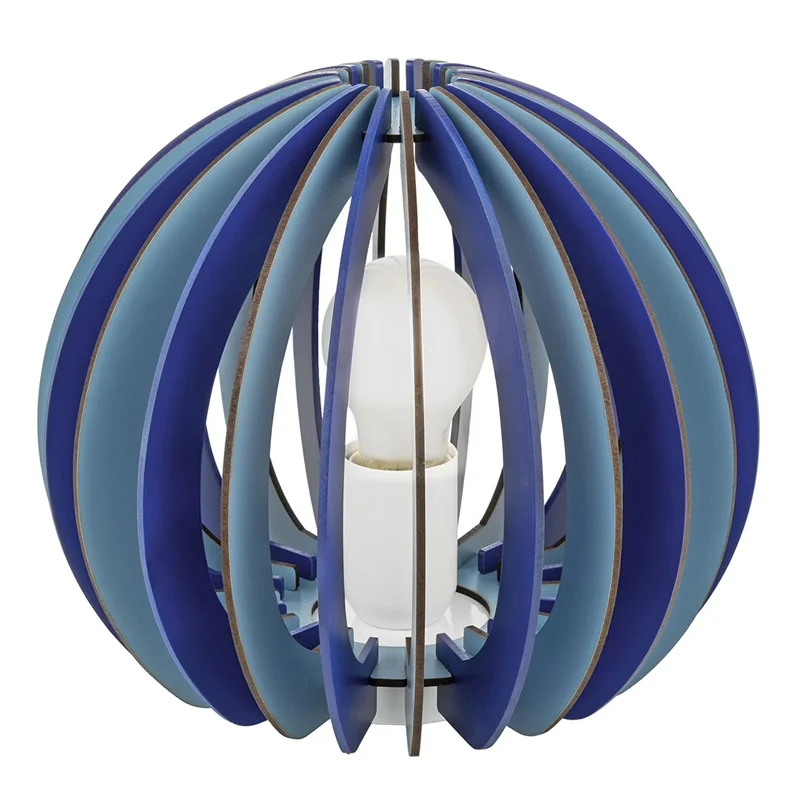 Lámpara de mesa infantil azul de madera, Babette
