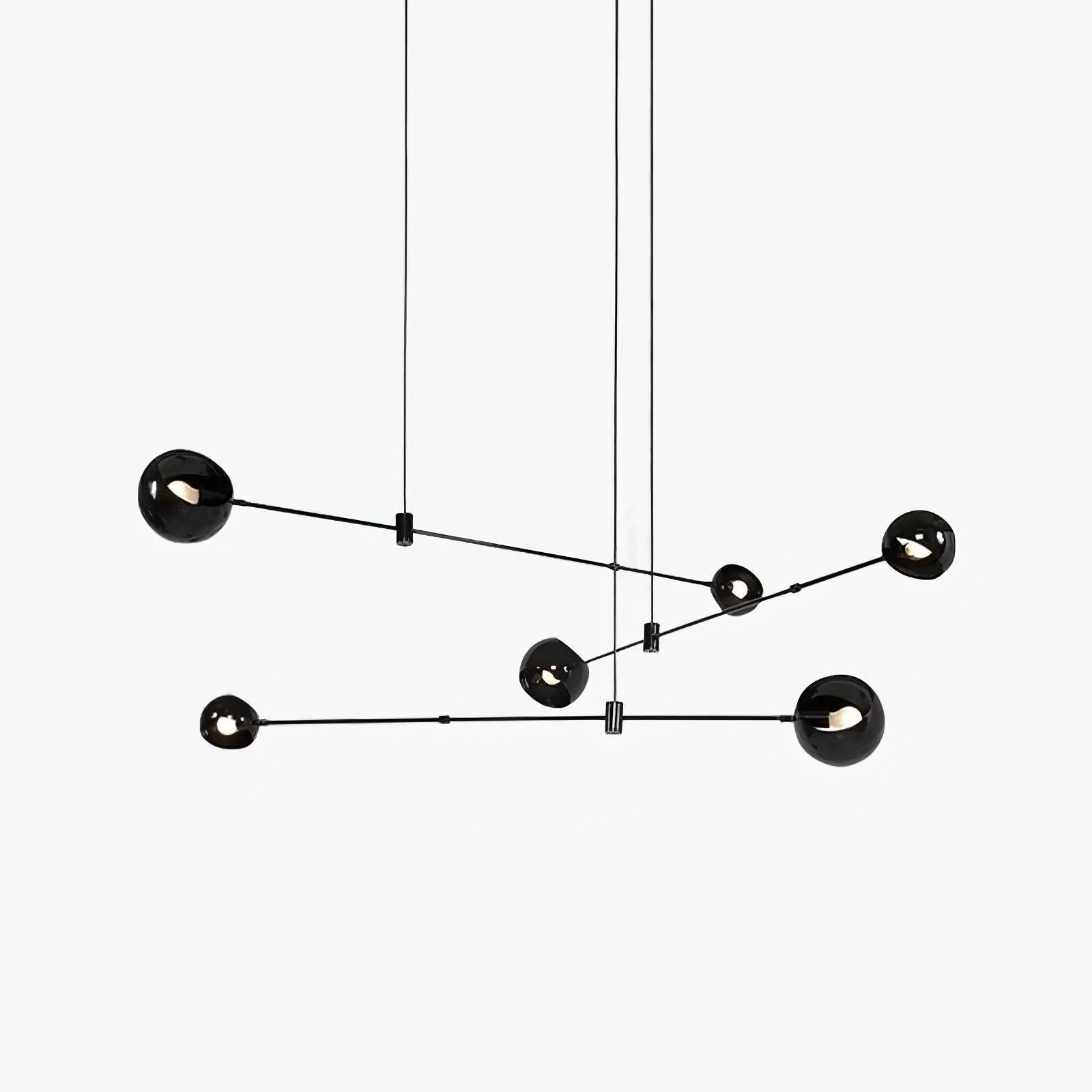 Lustra Araña De Luces Negro Cristal Acaba Elegante