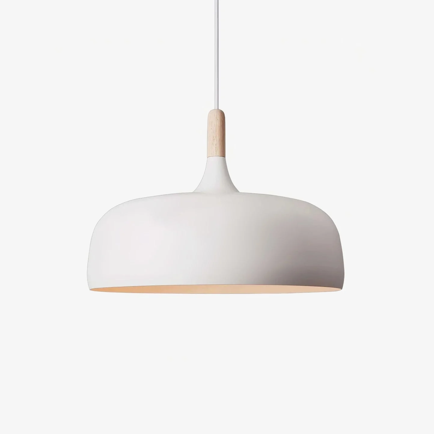 Lustra Lámpara Colgante con Pantalla Blanca y Madera
