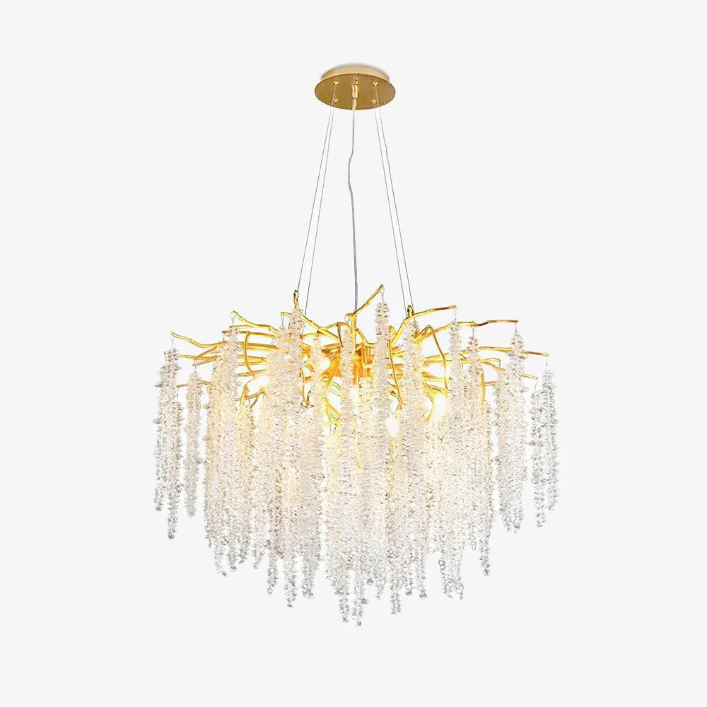 Lustra Lámparas de araña Ramas Cristal Dorado Elegante