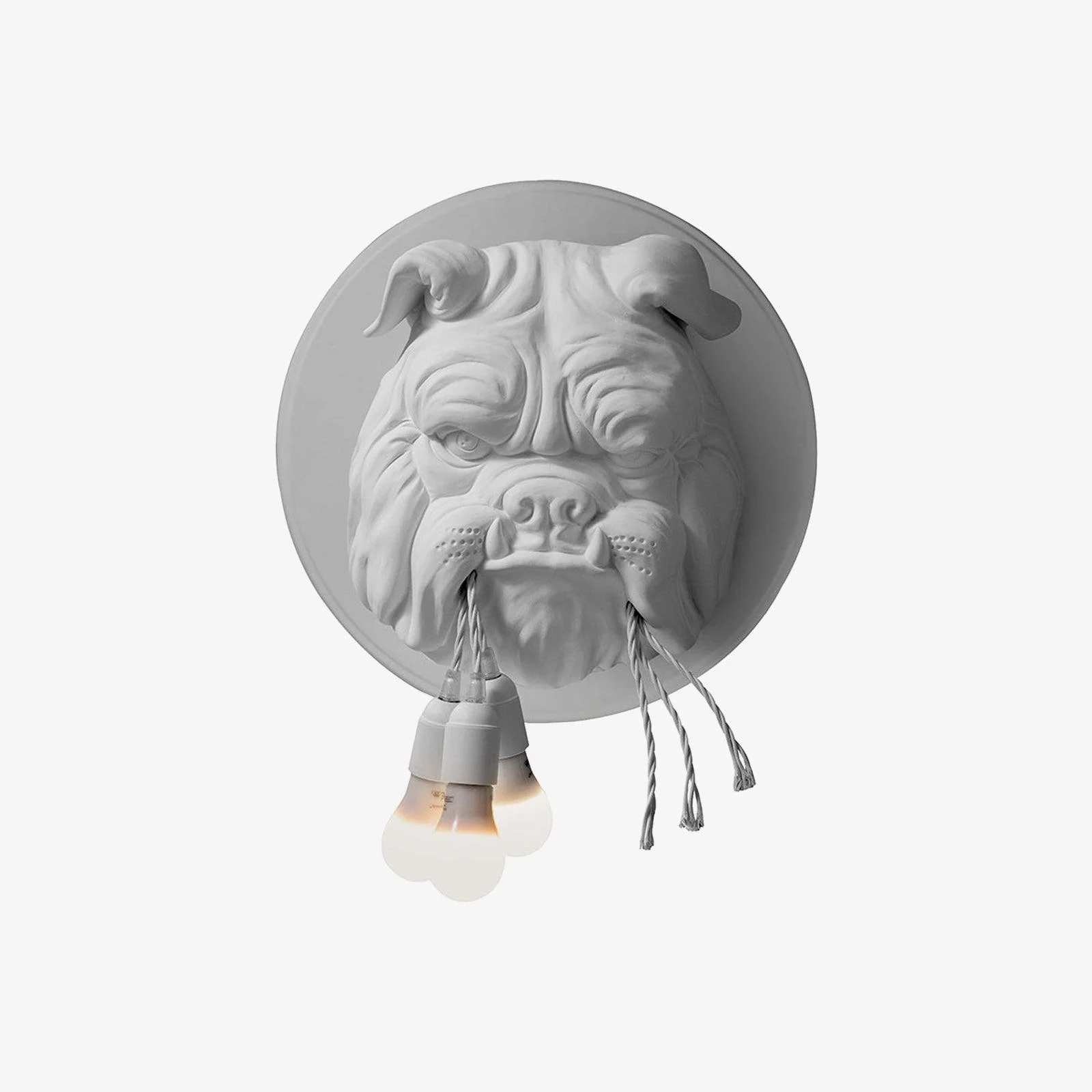 Lustra Aplique de pared Resina Cabeza Bulldog Bombillas