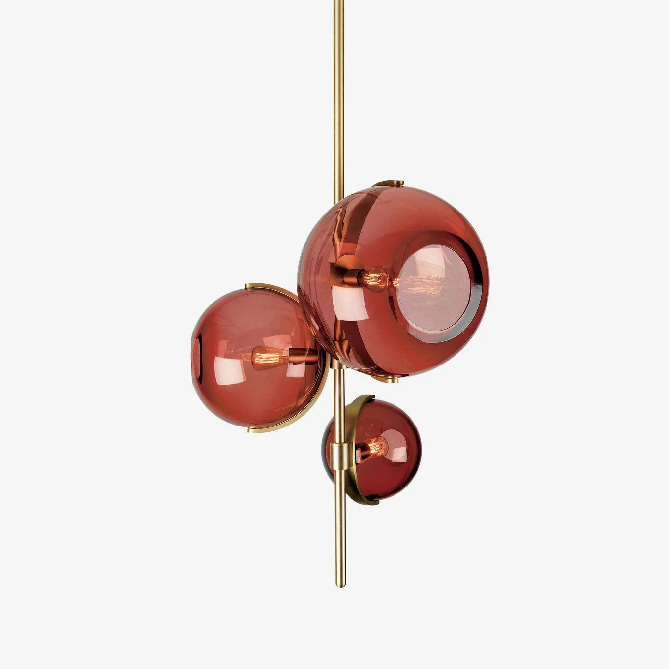 Lustra Araña De Luces Ámbar Cristal Bola